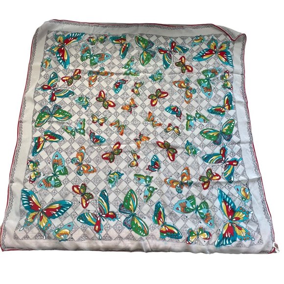 Baar & Beards Vintage Butterfly Print Scarf Lightweight Rayon Boho Neck Wrap - Picture 2 of 5